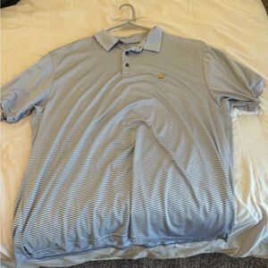 Men's Blue Striped Polo Shirt
